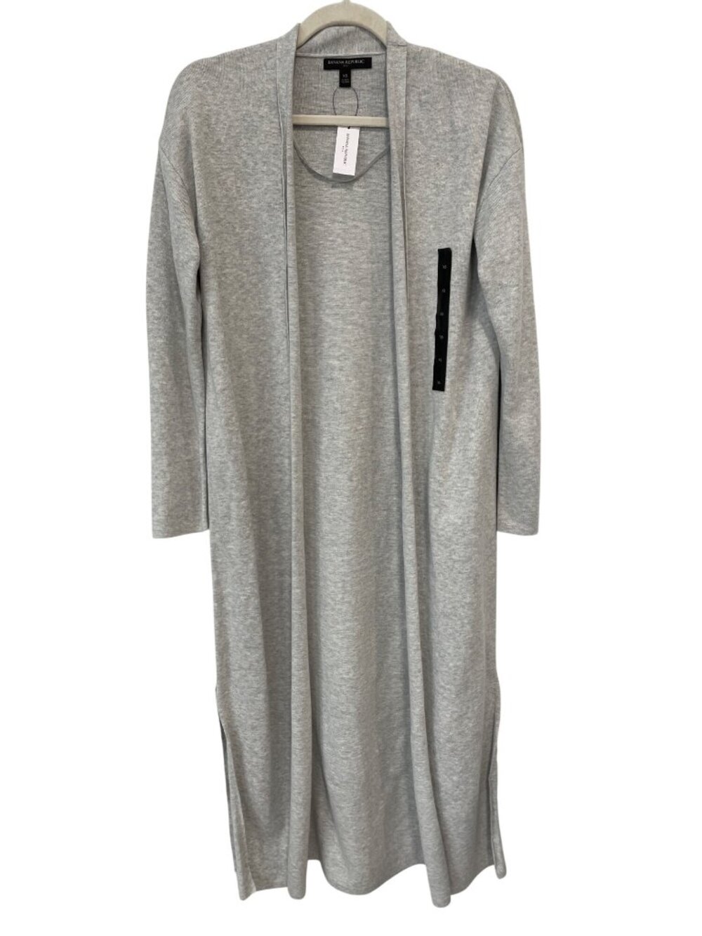 Banana Republic Cardigan Duster XS Open Front Longline Long Sleeve Gray Cozy NEW